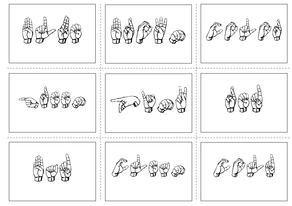 American Sign Language Manual Alphabet Practice Flashcards, Page 11