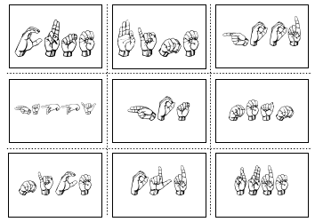 American Sign Language Manual Alphabet Practice Flashcards, Page 13