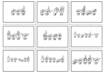 American Sign Language Manual Alphabet Practice Flashcards, Page 15