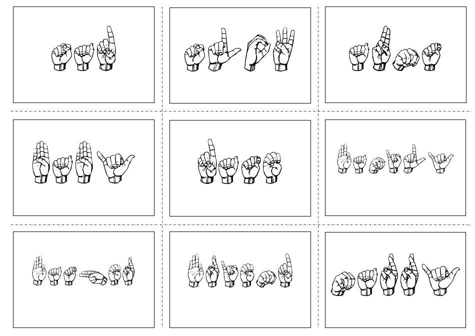 American Sign Language Manual Alphabet Practice Flashcards Download ...