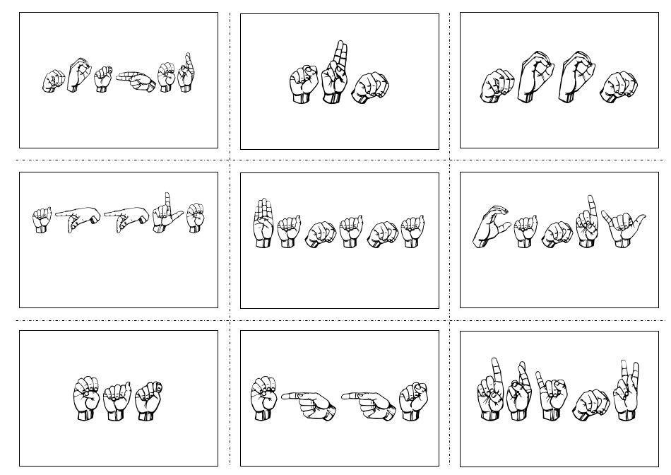 American Sign Language Manual Alphabet Practice Flashcards, Page 17