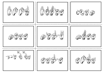 American Sign Language Manual Alphabet Practice Flashcards, Page 19