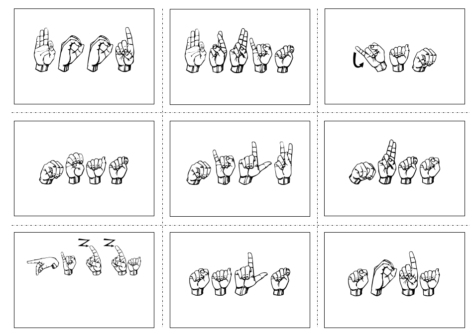 American Sign Language Manual Alphabet Practice Flashcards, Page 19