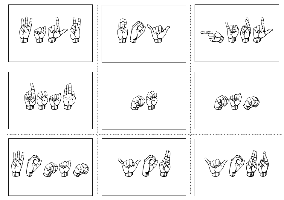 American Sign Language Manual Alphabet Practice Flashcards, Page 23