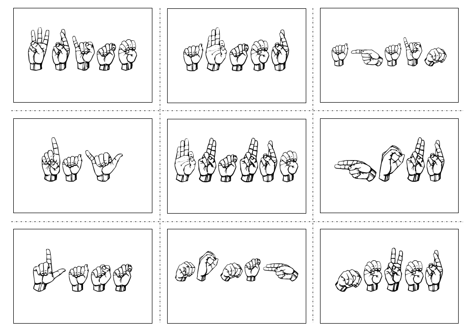 American Sign Language Manual Alphabet Practice Flashcards Download ...