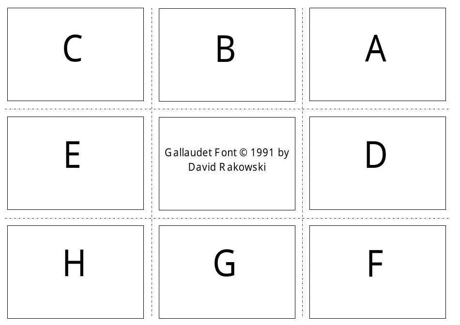 American Sign Language Manual Alphabet Practice Flashcards, Page 2