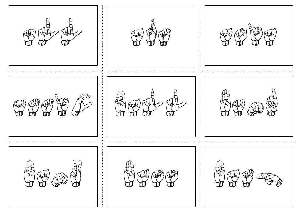 American Sign Language Manual Alphabet Practice Flashcards, Page 33