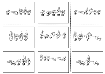 American Sign Language Manual Alphabet Practice Flashcards, Page 35