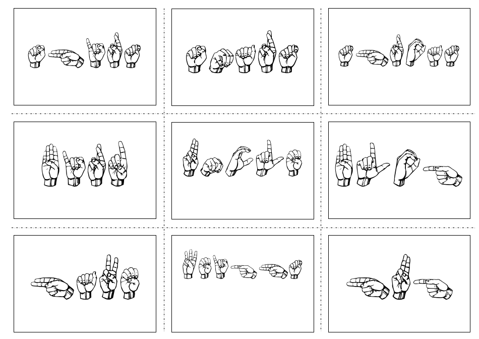 American Sign Language Manual Alphabet Practice Flashcards, Page 35