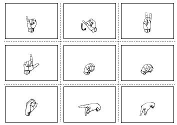 American Sign Language Manual Alphabet Practice Flashcards, Page 3