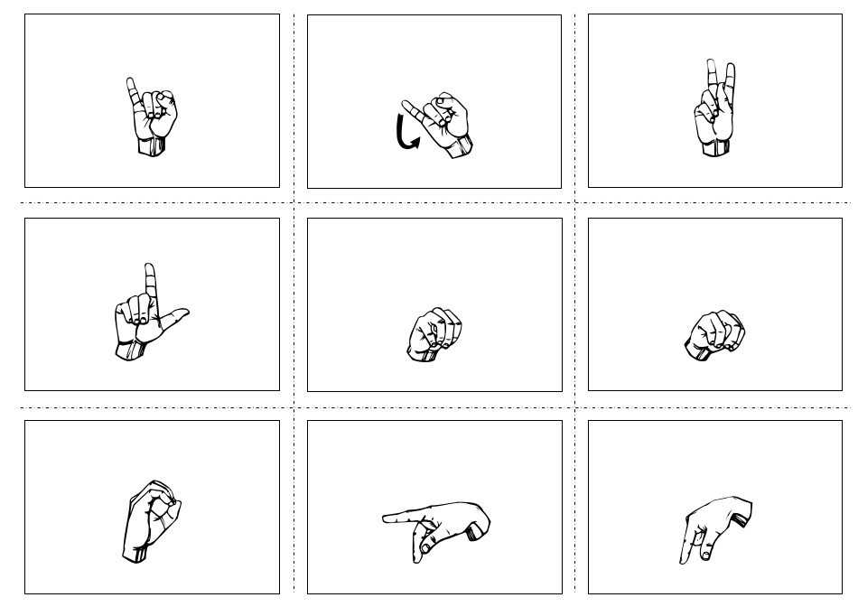 American Sign Language Manual Alphabet Practice Flashcards, Page 3