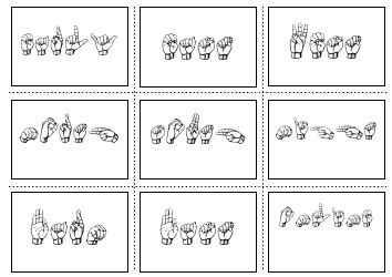 American Sign Language Manual Alphabet Practice Flashcards, Page 43