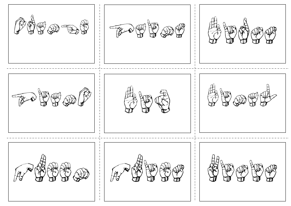 American Sign Language Manual Alphabet Practice Flashcards, Page 45