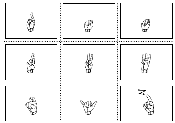 American Sign Language Manual Alphabet Practice Flashcards, Page 5