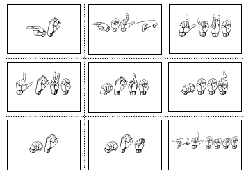 American Sign Language Manual Alphabet Practice Flashcards, Page 7