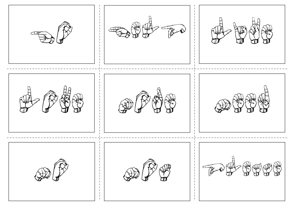 American Sign Language Manual Alphabet Practice Flashcards, Page 7