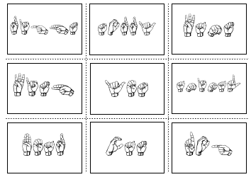 American Sign Language Manual Alphabet Practice Flashcards, Page 9