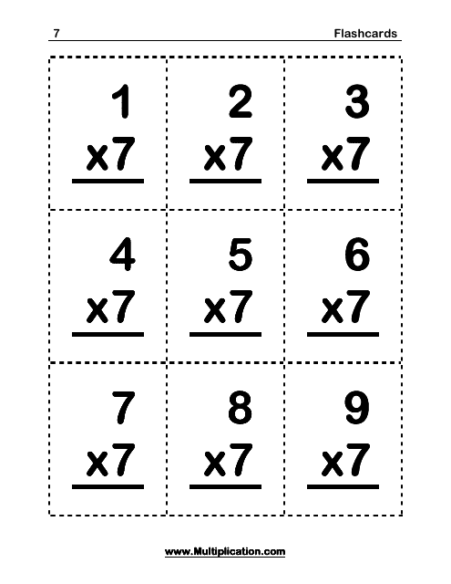 Math Flashcards - Multiplication (7)