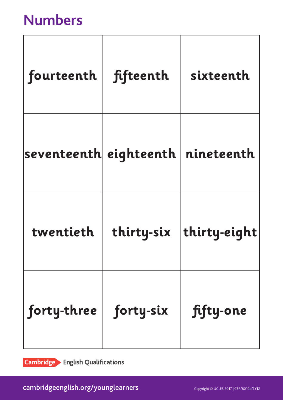 Cambridge A1 English Flashcards, Page 38