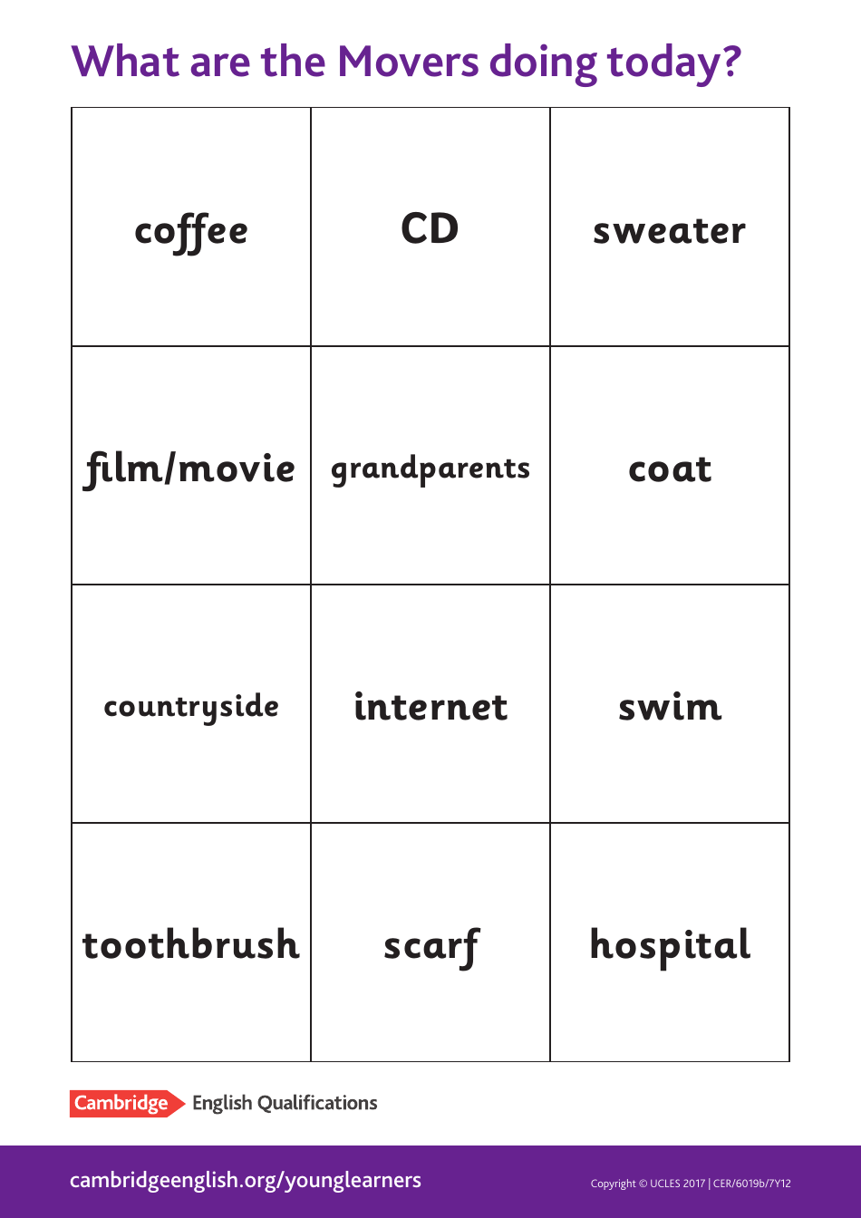 Cambridge A1 English Flashcards, Page 3