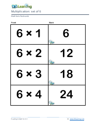 Math Facts Flashcards - Multiplication - Set of 6-8