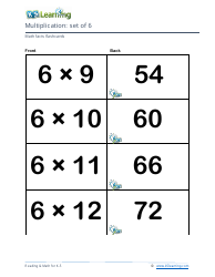 Math Facts Flashcards - Multiplication - Set of 6-8, Page 3