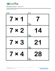 Math Facts Flashcards - Multiplication - Set of 6-8, Page 4