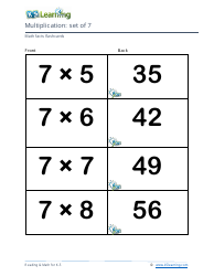 Math Facts Flashcards - Multiplication - Set of 6-8, Page 5