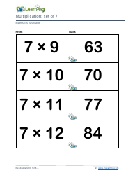 Math Facts Flashcards - Multiplication - Set of 6-8, Page 6