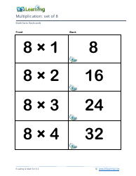 Math Facts Flashcards - Multiplication - Set of 6-8, Page 7