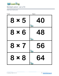 Math Facts Flashcards - Multiplication - Set of 6-8, Page 8