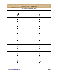 Aramaic Alphabet and Aramaic Vowel Flashcards, Page 29