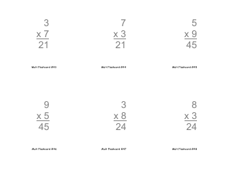 Multiplication Flashcards, Page 15