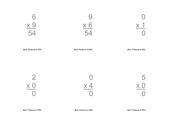 Multiplication Flashcards, Page 17