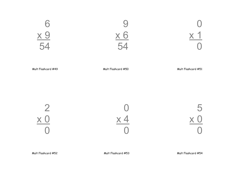 Multiplication Flashcards, Page 17