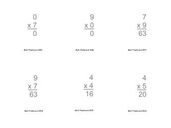 Multiplication Flashcards, Page 19