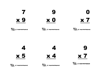 Multiplication Flashcards, Page 20