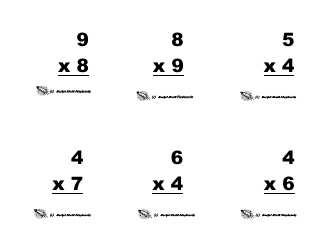 Multiplication Flashcards, Page 22