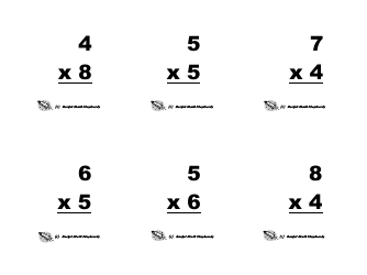 Multiplication Flashcards, Page 24