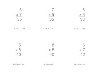 Multiplication Flashcards, Page 25