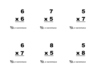 Multiplication Flashcards, Page 26