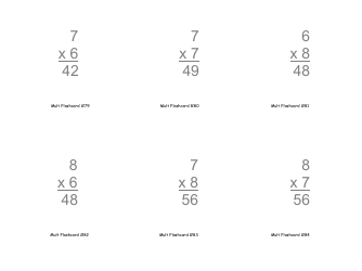 Multiplication Flashcards, Page 27