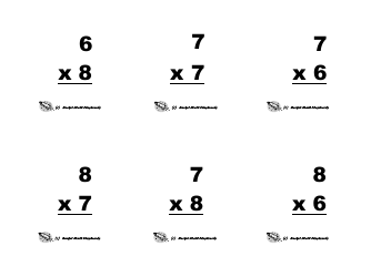 Multiplication Flashcards, Page 28