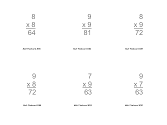 Multiplication Flashcards, Page 29