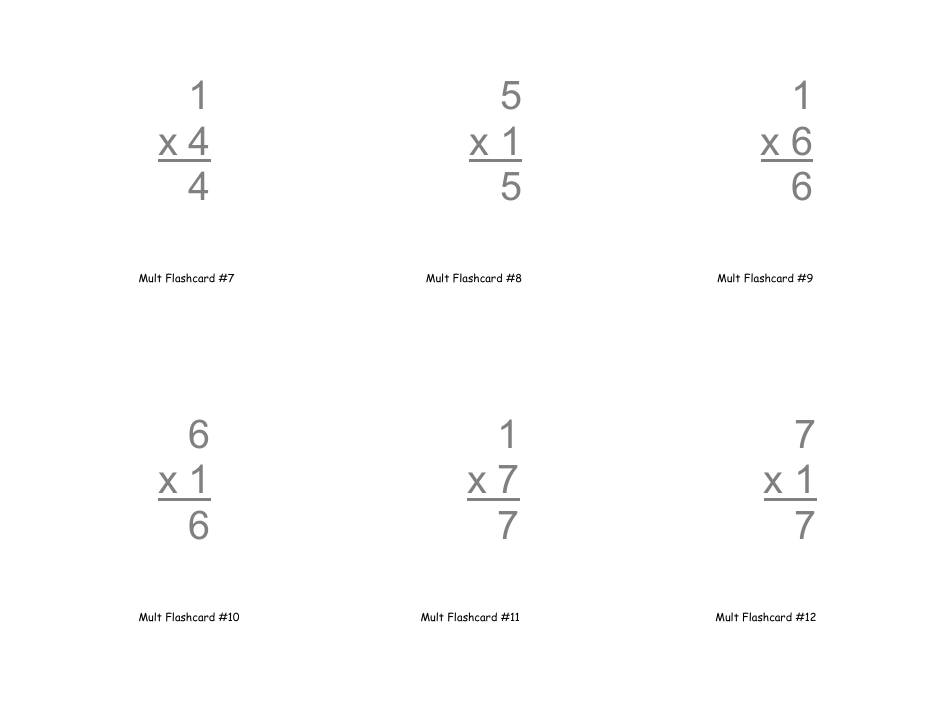 Multiplication Flashcards, Page 3