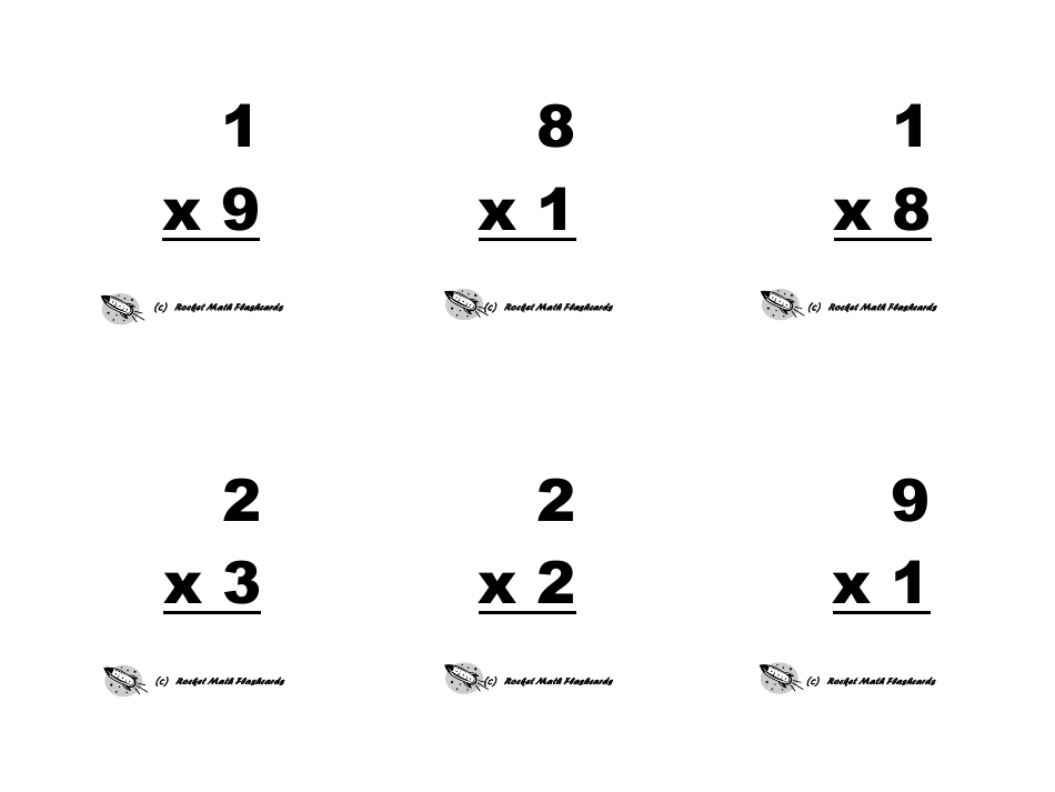 Multiplication Flashcards, Page 6
