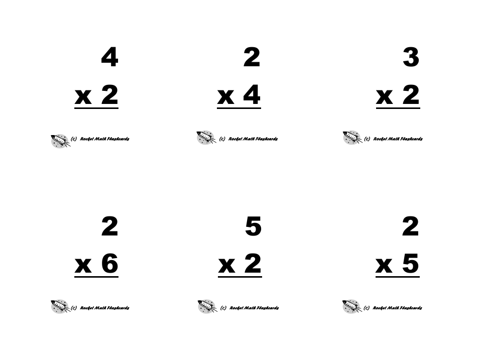 Multiplication Flashcards, Page 8