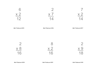 Multiplication Flashcards, Page 9