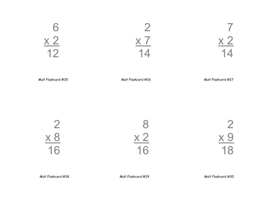Multiplication Flashcards, Page 9