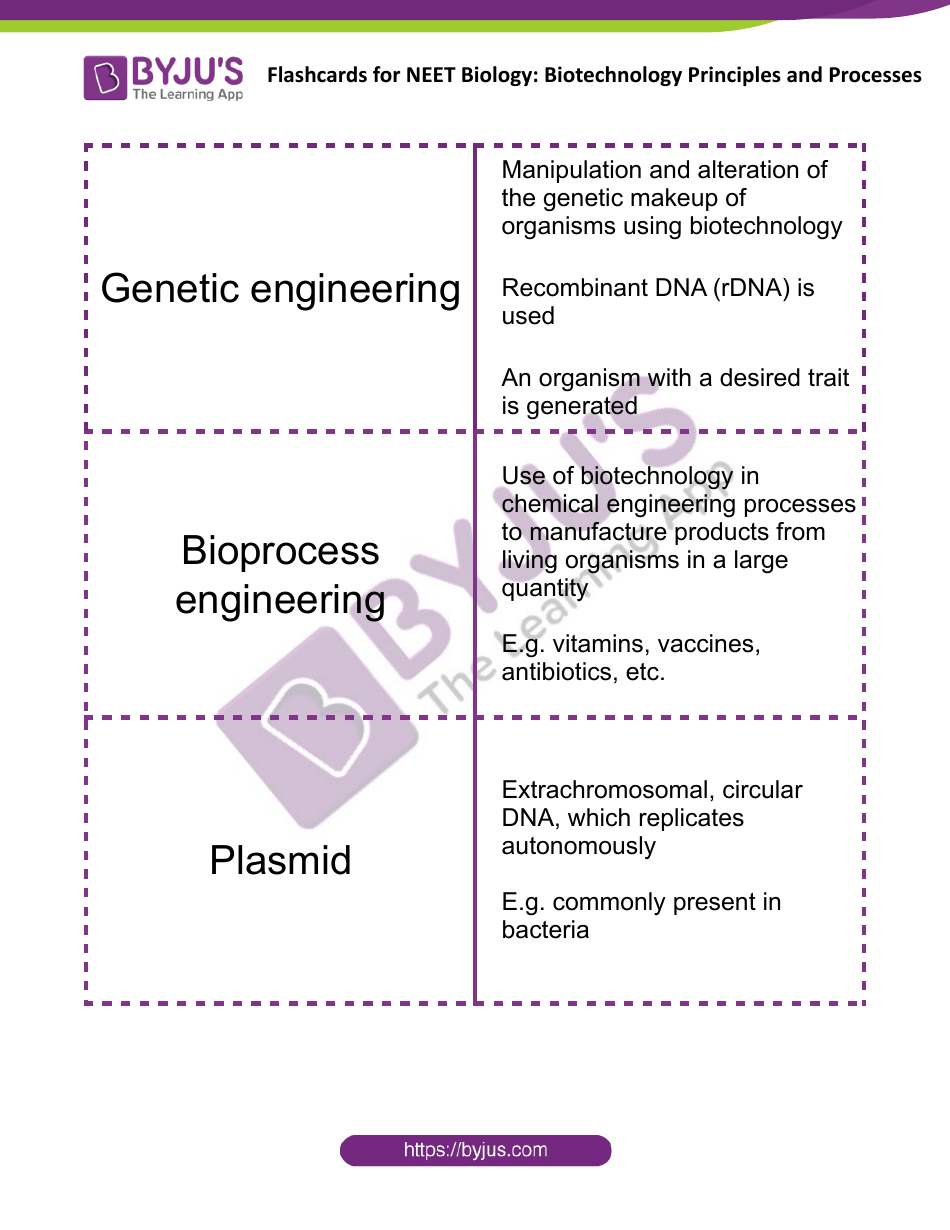 Neet Biology Flashcards - Biotechnology Principles and Processes, Page 1